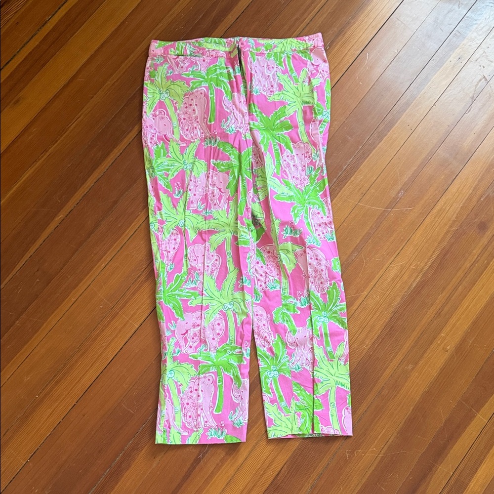 Lilly Pulitzer Pink and Green Cropped Pants